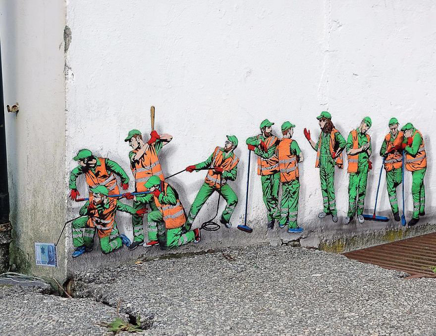 JAUNE (Jonathan Pauwels) ou la mise en scène urbaine des employés municipaux